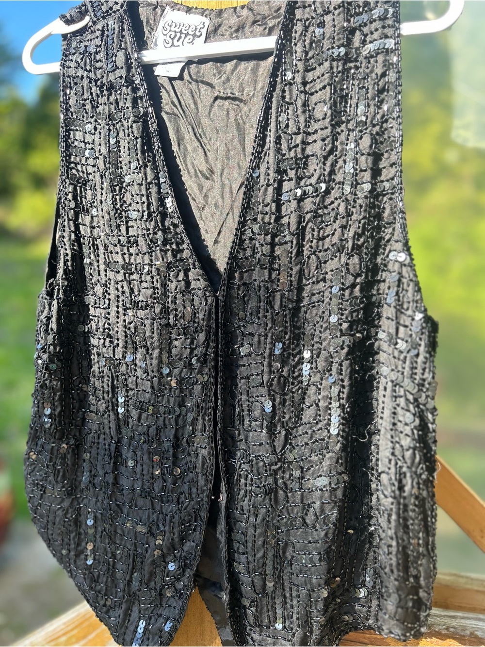 Vintage Sweet Sue Sequinned Beaded Vest • Medium